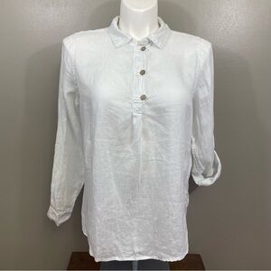 Sigred Olsen women’s Large white Linen tunic summer beach Resortwear